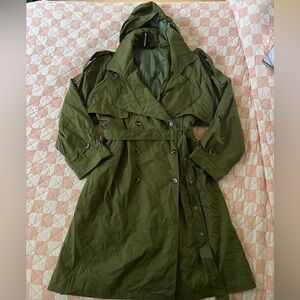 Green trench coat